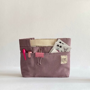 Organiseur de sac à main mince en toile, pochette utilitaire amovible avec poches, pochette de rangement avec compartiment, organiseur pour petit sac