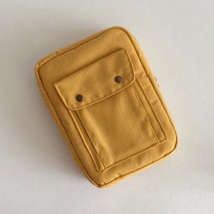 Canvas Zipped Journal Case With Front Pocket Zipper Notebook Cover