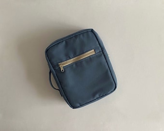 Canvas Zipper Travel A5 Notebook Organizer Cover, Journal Case, Zipper Sketchbook Case, Travel Watercolor Case Bag