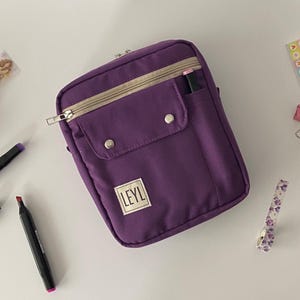 Bolsa vertical de lona lisa para diário, bolsa para planejador, bolsa utilitária, bolsa organizadora, bolsa para papelaria, bolsa para material de escritório