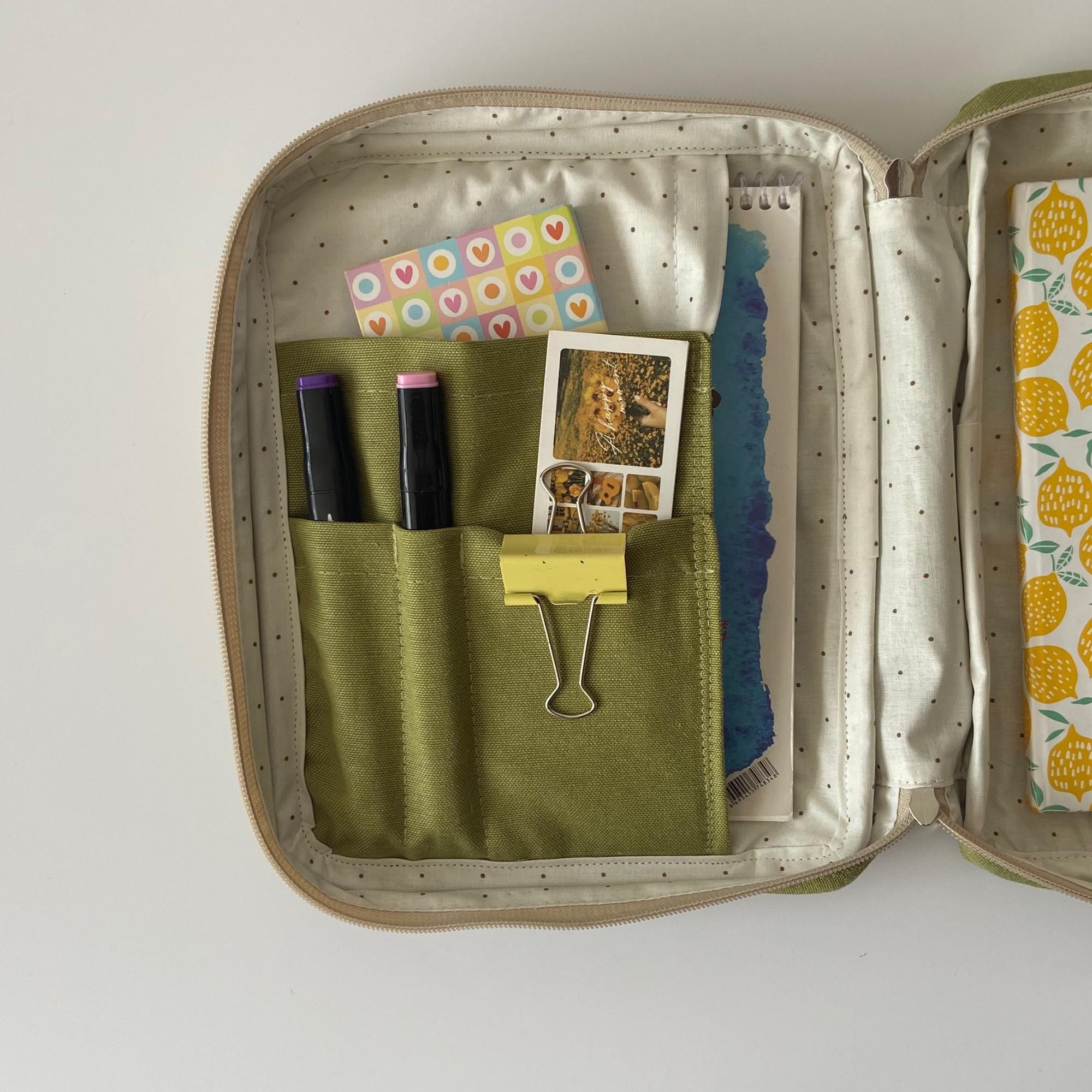 Canvas Journal Case With Zipper, Travel Journal Pouch, Planner Pouch ...
