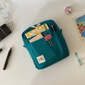 Canvas Organizer Pouch for Journal Accessories Storage, Fabric Journal Pouch with Zipper, Art Supplies Pouch, Stationary Pouch