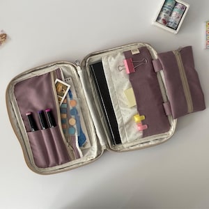 Canvas Journal Pouch, Book Case with Zipper, Journal Supplies Storage Case, Planner Pouch, Organizer Notebook Pouch, Art Supply Pouches