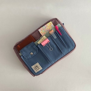 Canvas Organizer Pouch for Journaling and Supplies, Small and Medium Utility Pouch with Strap, Zipper Planner Pouch, Planner Pocket
