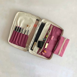 Canvas Kunst Tasche für Skizzenbücher, Aquarell Organizer für Künstlerbedarf, Skizzenbuch, Künstler Reisetasche