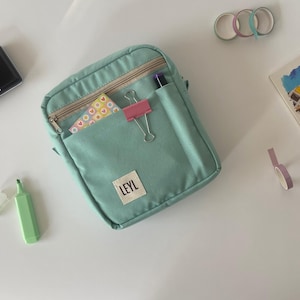 Canvas Solid Color Vertikale Journal Tasche, Utensilien Tasche für Journal Zubehör, Journal Tasche mit Gurt, Geschenk für Schreibwaren Liebhaber