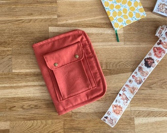 Canvas Zipper Pouch for A5 Notebook, A6 Zippered Planner