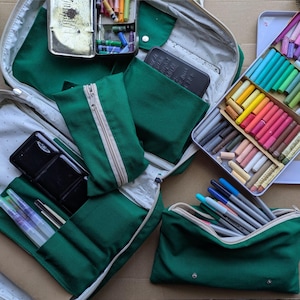Torba podróżna Canvas Art, rozkładana torba artystyczna, torba na artykuły artystyczne, plecak artystyczny, torba podróżna z organizerem na akwarele, etui na szkice, torba akwarelowa
