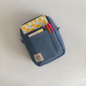 Canvas Solid Color Vertical Planner Pouch with Zipper for B6 and Other Size Notebook, Planner Bag, Utility Pouch for Organize Journal