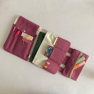 Organizador de lona, funda para libro, funda para agenda, funda para cuaderno con estuche para bolígrafo, funda para cuaderno de bocetos, funda para diario, billetera, accesorios de viaje.