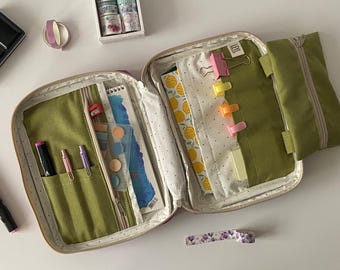 Astuccio in tela con cerniera, astuccio per diario di viaggio, astuccio per planner, astuccio per quaderni organizer, borse e astucci per articoli artistici