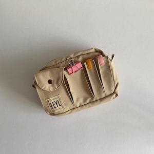 Bolsa de lona con bolsillos, organizador de agenda, bolsa de diario, organizador de bolsillo de algodón, organizador de bolso, bolsa con cremallera A5
