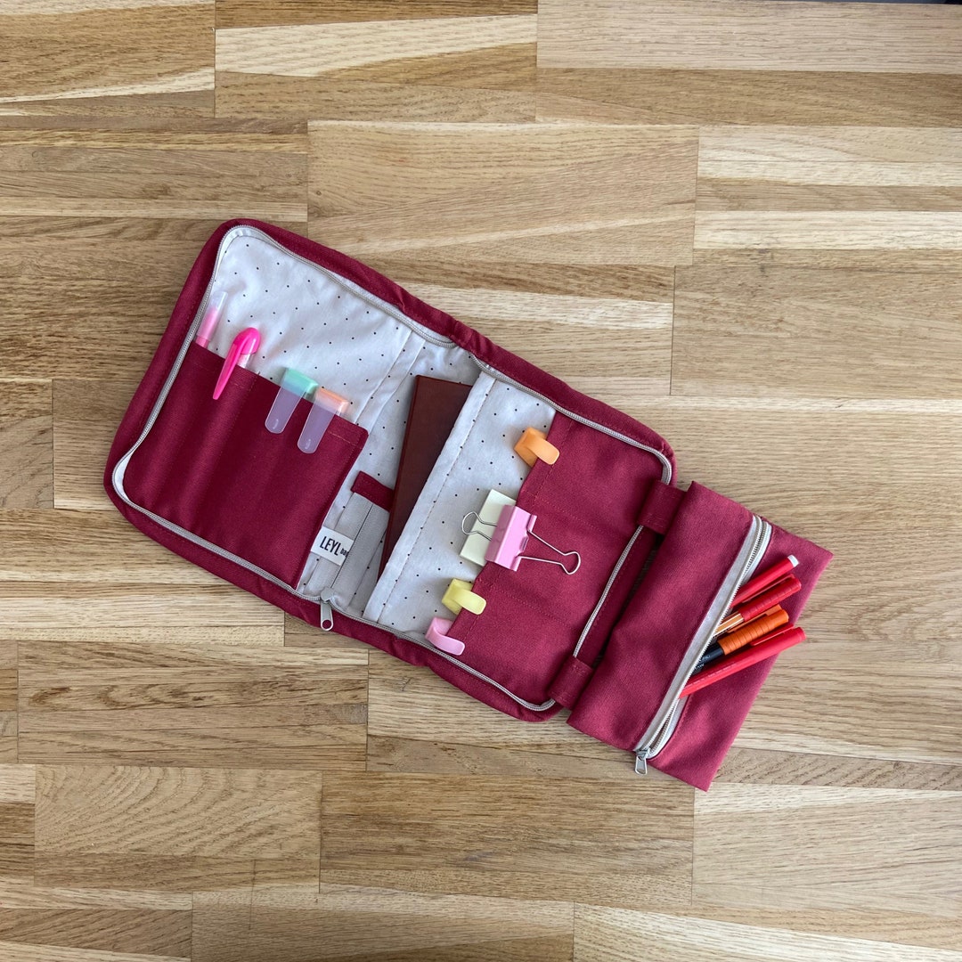 Canvas A6 Zipper Notebook Cover and Document Holder, A6 Planner With