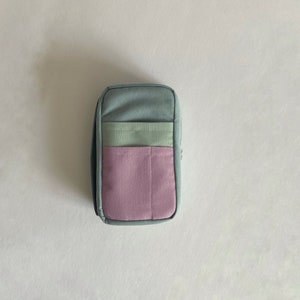 Estuche de lona con cremallera para cuadernos de tamaño estándar y pasaporte, funda de bolsillo, funda de agenda para diario, estuche con cremallera, billetera de algodón para cuadernos