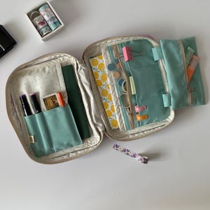 Canvas Journal Case with Zipper, Travel Journal Pouch,  Art Supply Bags and Pouches, Planner Pouch, Organizer Notebook Pouch