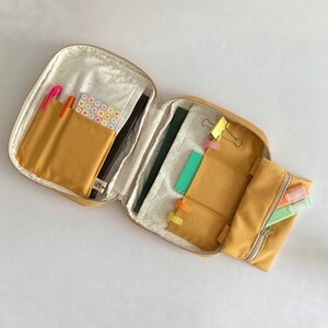 Canvas Zipped Journal Case With Front Pocket Zipper Notebook Cover