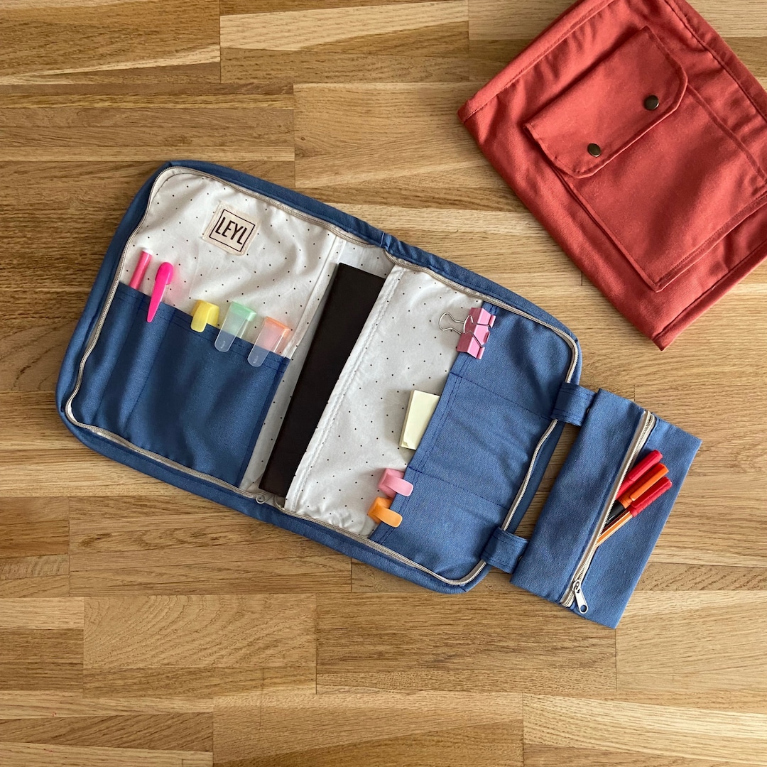 Canvas Planner Pouch, Zipper A5 Notebook Cover, Zippered Journal Case