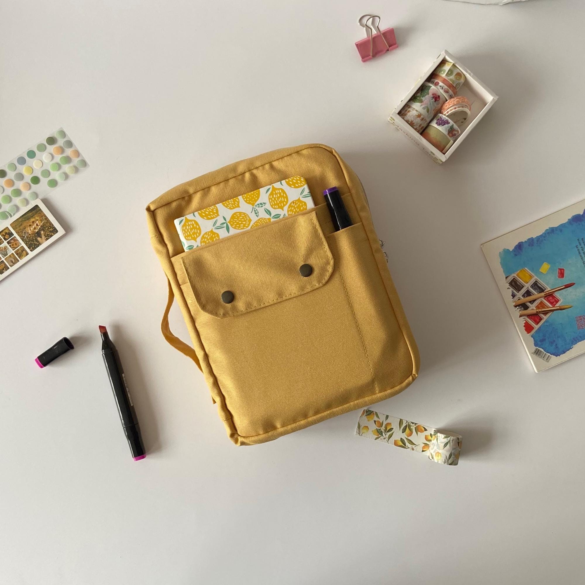 Canvas Stationery Pouch With Zipper, Custom Journal Case, Art Pouch ...
