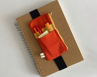 Planner Pen Pouch with Elastic Band, JournalPen Holder, Organizer Notebook Pencil Pouch, Adjustable Pencil Case, for A6, A5, A4, B6, B5