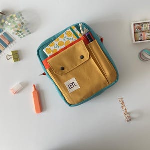 Canvas Journal Pouch, Utility Pouch, Planner Pouch with Strap, Sketchbook and Art Supplies Carrying Pouch