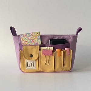 Canvas Purse Organizer Insert, Custom Bag Organizer, Tote Bag Organizer, Organizer Bag for Tote Bag, Removable Tote Insert, Bag in Bag