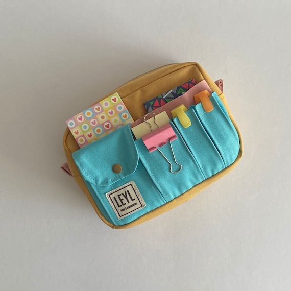 Custom Canvas Purse Organizer with Zipper, Handmade Bag Organizer, Organizer Bag, Planner Pouch with Strap, Tote Organizer