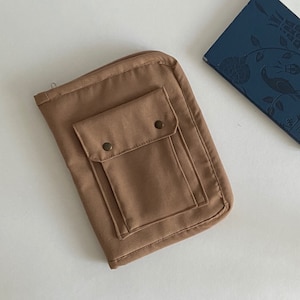 Canvas Organizer Planner Pouch for Journaling Accessories, Zipper Notebook Cover for Stationery Lovers, Fabric Journal Case, Sketchbook Case