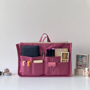 Organizador de lona personalizado para agenda, organizador para diario y material escolar, bolsa de papelería, organizador para bolso, organizador de bolso tote, bolsa para agenda