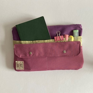 Personalized  Slim Purse Organizer with Zipper, Handbag Organizer Insert, Pocket Daily Multi Pouch, Notebook, Journal, Supply Storage Bag