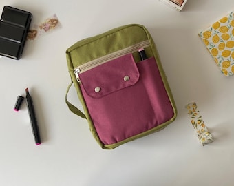 Sacs et pochettes pour fournitures artistiques sur toile, Rangement pour fournitures artistiques de voyage, Pochette pour agenda, Pochette pour carnet de voyage, Pochette de papeterie, Accessoires de croquis