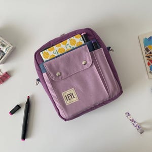 Canvas Journal Bag, Utility Pouch for Journal Accessories, Planner Pouch with Strap, Sketchbook, and Art Supplies Carrying Pouch