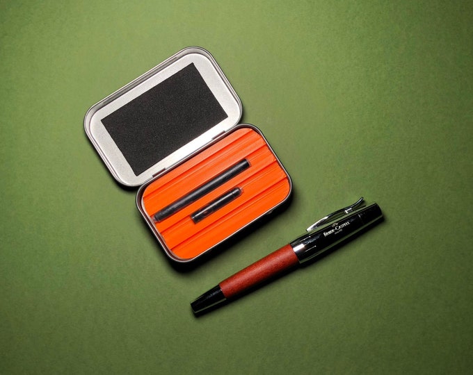 Fountain Pen Cartridge Carry Case — Safelty and Securely Store Your Fountain Pen Refills and Cartridges — Tin Storage
