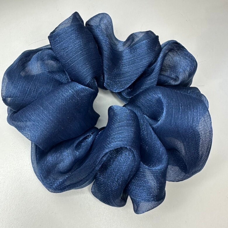 Scrunchie grande in Organza Celeste Nube main image 1