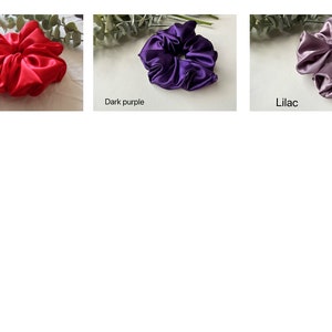 Jumbo Charmeuse Satin Scrunchie, Oversize XXL Large Scrunchies, Ponytail Elastic Hair Tie, Handmade Hair Accessories, Bridesmaid Gift image 8