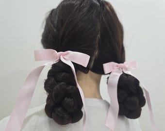 Satin Ribbon Bow Hair Clips, Handmade Hair Accessories