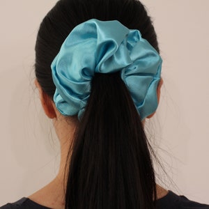 Jumbo Charmeuse Satin Scrunchie, Oversize XXL Large Scrunchies, Ponytail Elastic Hair Tie, Handmade Hair Accessories, Bridesmaid Gift image 6