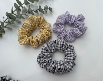Süße Mini Gingham Scrunchies, Kariert, Pferdeschwanz Elastische Haargummi, Handgemachter Haarschmuck, Haargummi & Elastisch, Geschenk für sie