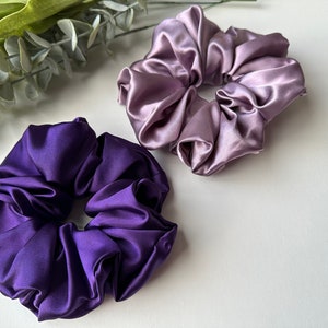 Jumbo Charmeuse Satin Scrunchie, Oversize XXL Large Scrunchies, Ponytail Elastic Hair Tie, Handmade Hair Accessories, Bridesmaid Gift image 2