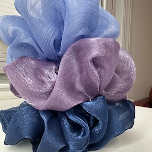 Jumbo Organza Scrunchie, Oversize XXL Large Scrunchies, Ponytail Elastic Hair Tie, Handmade Hair Accessories, Bridesmaid Gift
