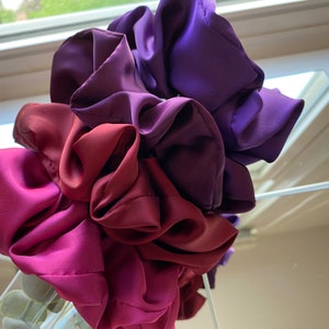 Jumbo Satin Scrunchie, Oversize XXL Large Scrunchie, Ponytail Scrunchie, Elastic Hair Tie, Handmade Hair Accessories, Bridesmaid Gift