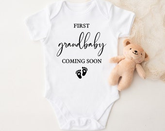 First Grandbaby Coming Soon | Baby Onesie | Personalised Bodysuit