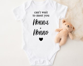 Can’t Wait To Meet You Nonna & Nonno | Baby Onesie | Personalised Bodysuit