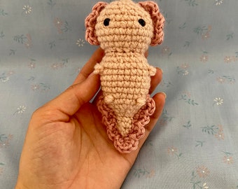 Axolotl Crochet Keychain Amigurumi Accessory