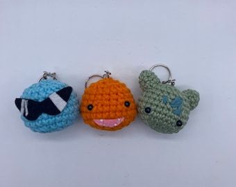 Pokémon starter crochet keychains