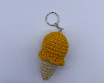 Icecream crochet keychain yellow accessory
