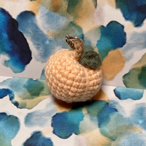 Peach Crochet Keychain Fruit Amigurumi Accessory