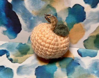 Peach Crochet Keychain Fruit Amigurumi Accessory
