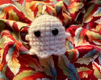 Boo! Ghost Crochet Keychain Amigurumi Halloween Accessory