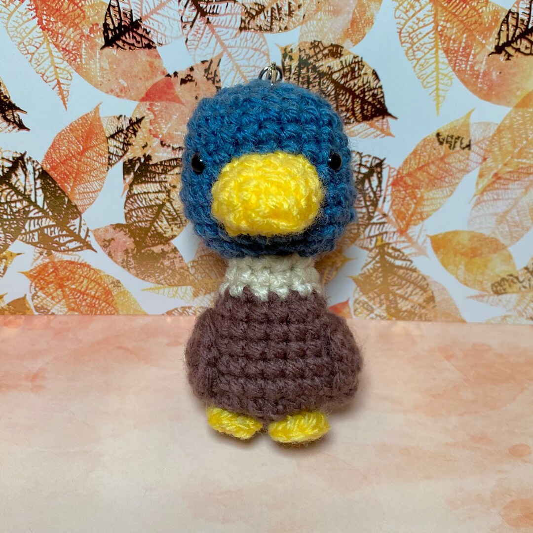Mini Mallard Crochet Keychain Duck Amigurumi Accessory Etsy