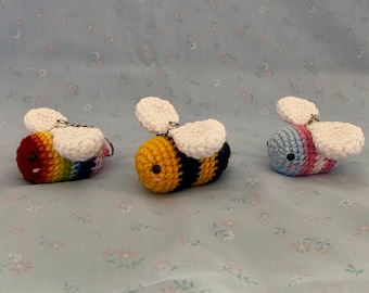 Bee Yourself Bumblebee Crochet Keychain Amigurumi Accessory